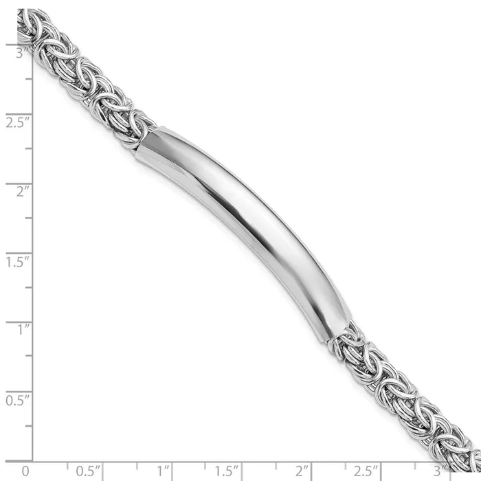 WB Choice Jewelry Bracelets Sterling Silver Mens Rhodiumplated Polished Byzantine ID BraceletWBCQG574585 WB Choice Jewelry Bracelets Sterling Silver Mens Rhodiumplated Polished Byzantine ID BraceletWBCQG574585
