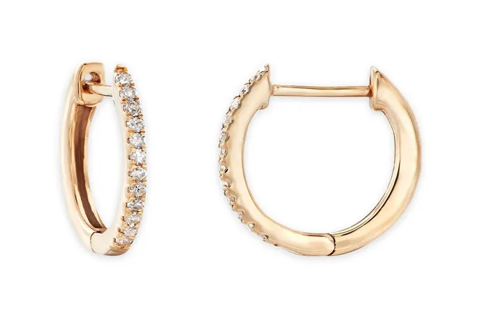 Earrings Albert Hern Earrings 14kt Gold Huggies Diamonds Earrings Albert Hern Earrings 14kt Gold Huggies Diamonds