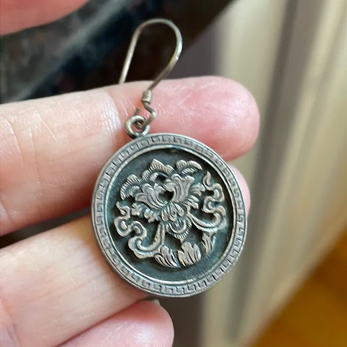 Lotus Flower Earrings Sterling Silver Vintage Vintage Paris Jewelry Earrings Lotus Flower Earrings Sterling Silver Vintage Vintage Paris Jewelry Earrings
