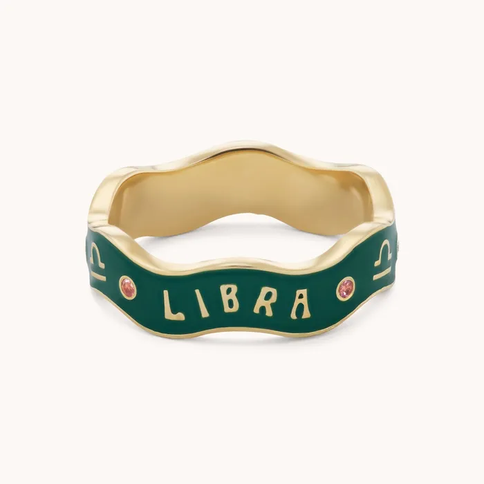 Rings Libra Zodiac Enamel Wave Band V Marlo Laz