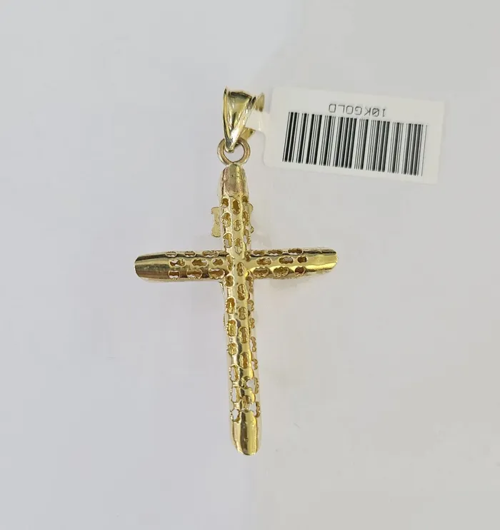 10k Gold INRI Jesus Pendant Rope Chain 3mm 24 Necklace Set Real Genuine Gold and Diamond Necklaces