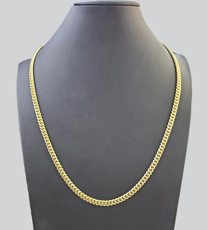 10k Yellow Solid Gold 6mm Miami Cuban Link Chain Necklace 2028 Inch Real Gold and Diamond Necklaces 10k Yellow Solid Gold 6mm Miami Cuban Link Chain Necklace 2028 Inch Real Gold and Diamond Necklaces