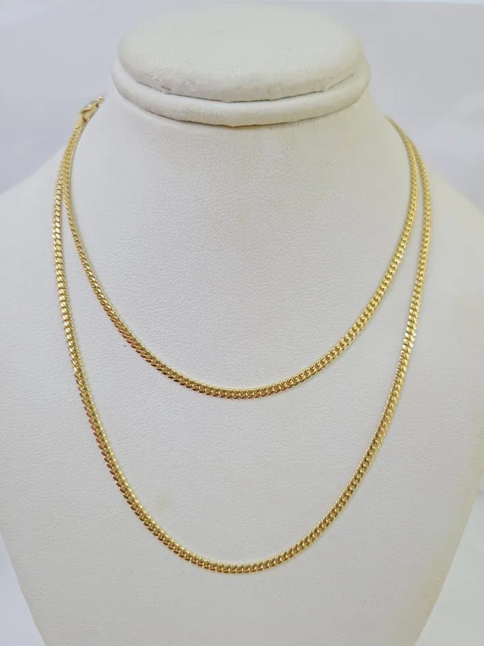 18k Real Solid Miami Cuban Chain Yellow Gold 3mm 18 Inch Genuine Necklace Globalwatches10 Necklaces 18k Real Solid Miami Cuban Chain Yellow Gold 3mm 18 Inch Genuine Necklace Globalwatches10 Necklaces