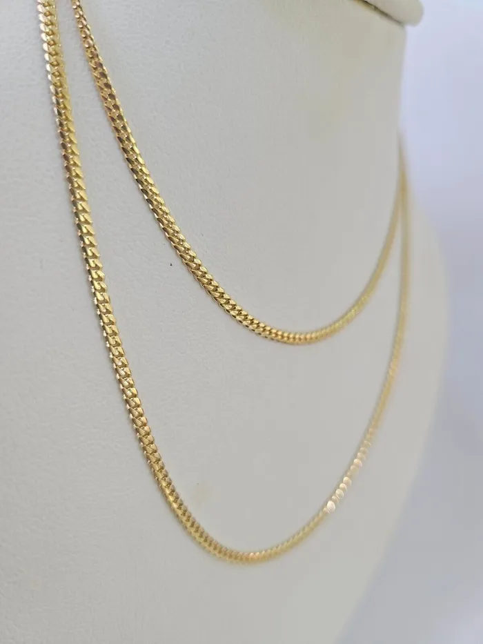 18k Real Solid Miami Cuban Chain Yellow Gold 3mm 18 Inch Genuine Necklace Globalwatches10 Necklaces