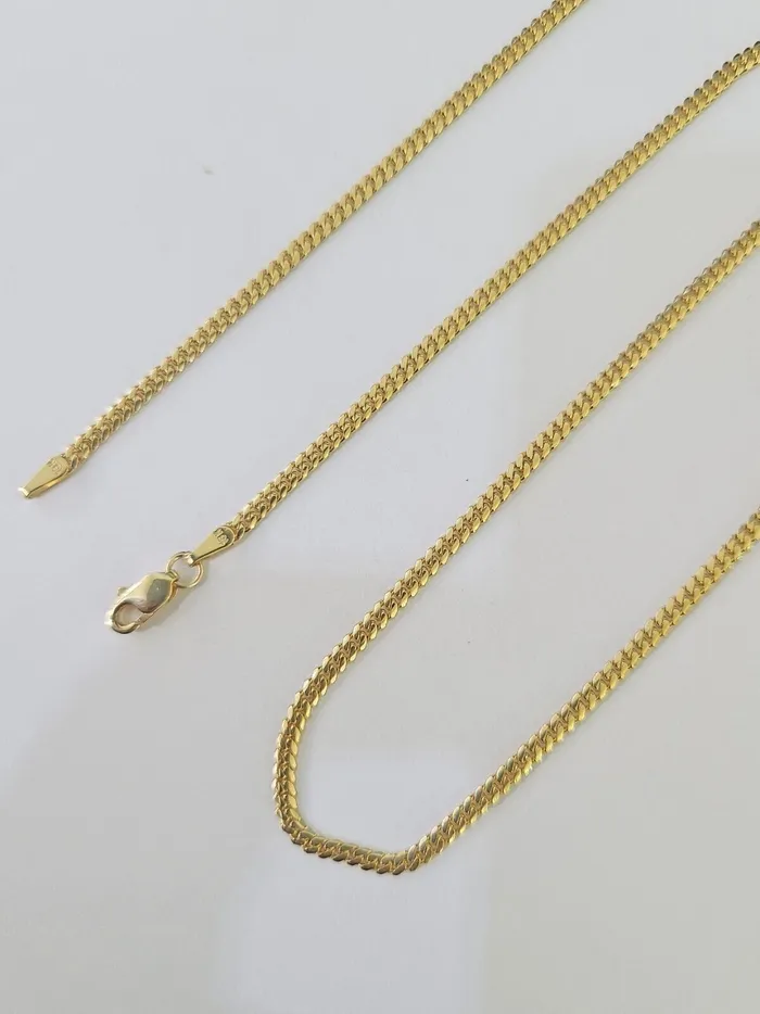 18k Real Solid Miami Cuban Chain Yellow Gold 3mm 18 Inch Genuine Necklace Globalwatches10 Necklaces