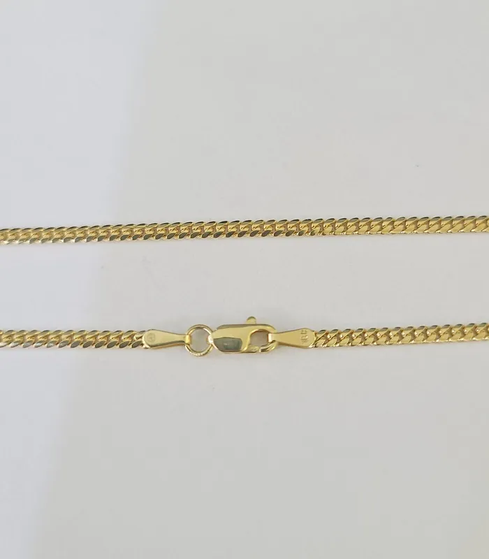 18k Real Solid Miami Cuban Chain Yellow Gold 3mm 18 Inch Genuine Necklace Globalwatches10 Necklaces