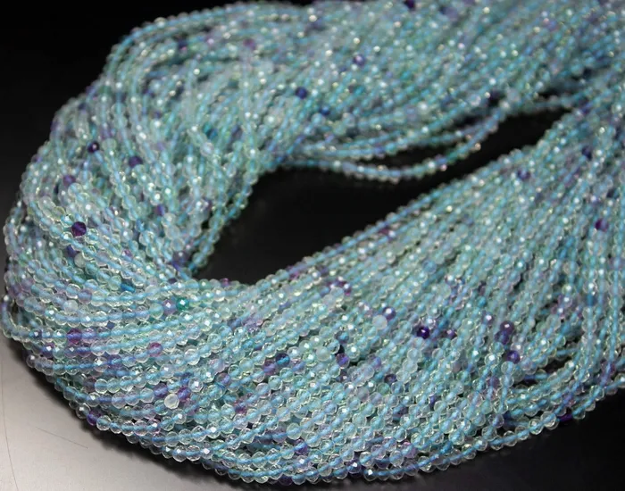 Beads Supplies USA Rings 13 Full Strand Multi Fluorite Faceted Round Cut Shape Gemstone Beads Quartz Beads 230mm