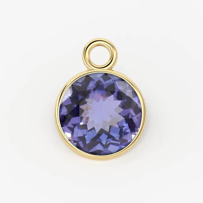 Charm Necklaces Jalvi Co Tanzanite 14k Solid Gold Charm 456mm Natural Blue Gemstone Pendant 2pc