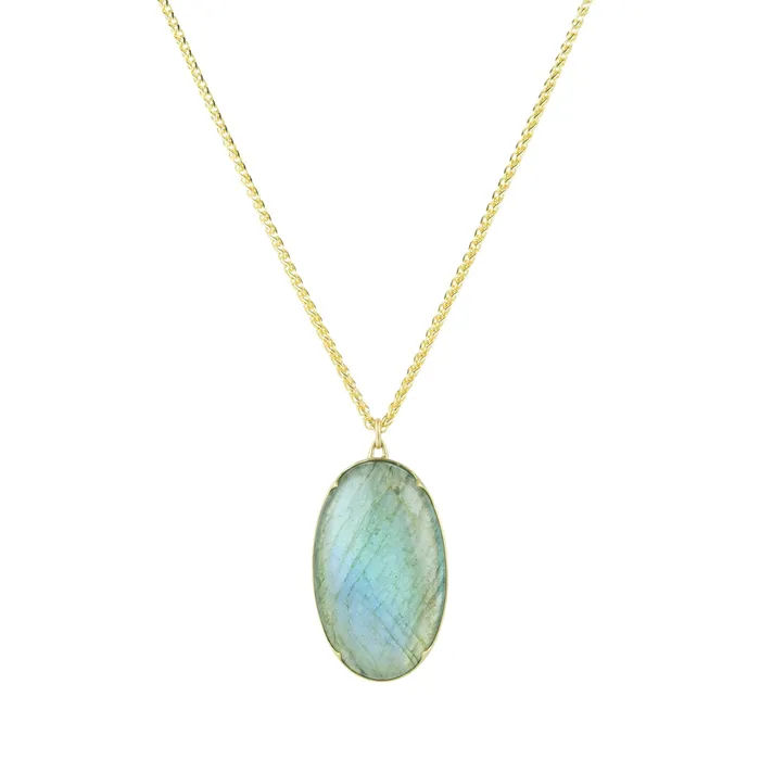 Gabriella Kiss Necklaces Crystal Over Labradorite Pendant Necklace Gabriella Kiss Necklaces Crystal Over Labradorite Pendant Necklace