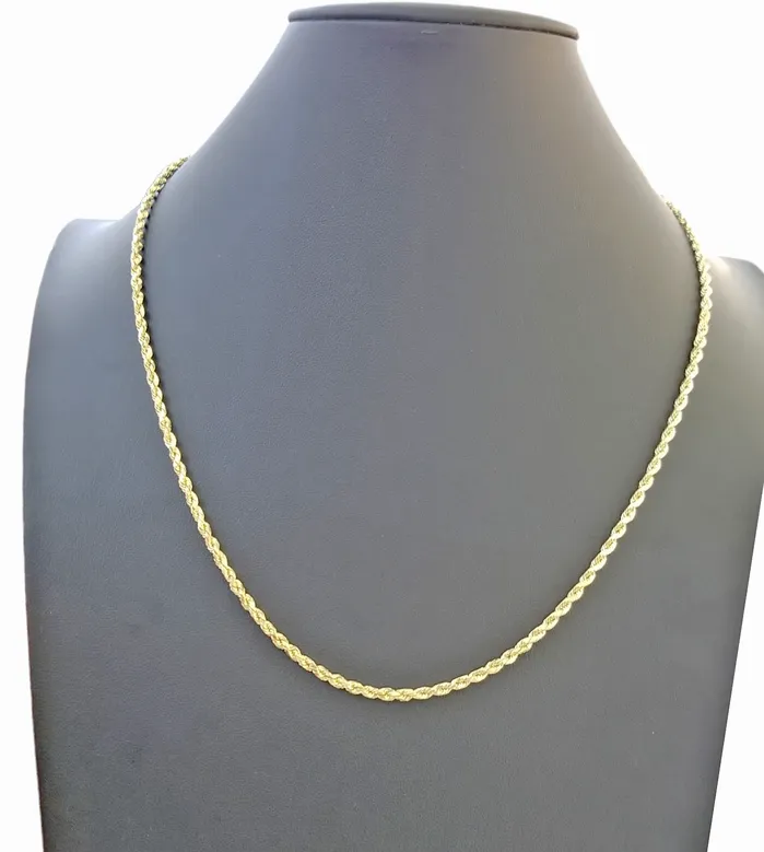 globalwatches10 Necklaces Real 10k Gold Rope Chain 3mm10mm Necklace 1830 Inch Men Women globalwatches10 Necklaces Real 10k Gold Rope Chain 3mm10mm Necklace 1830 Inch Men Women
