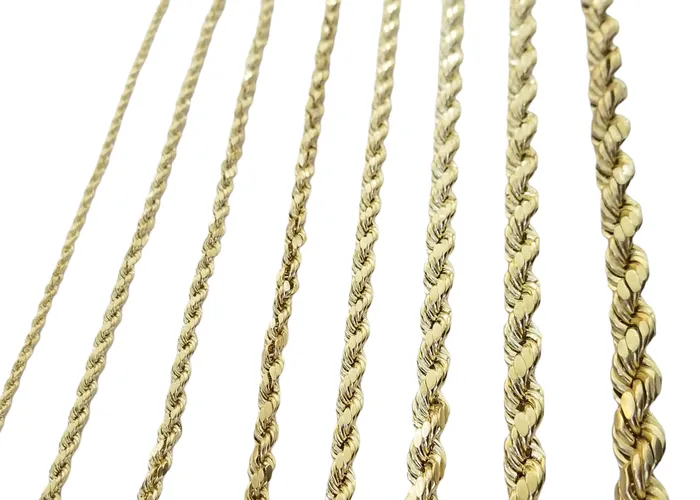 globalwatches10 Necklaces Real 10k Gold Rope Chain 3mm10mm Necklace 1830 Inch Men Women