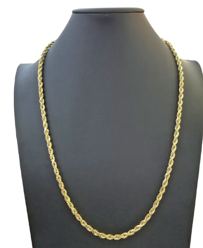 globalwatches10 Necklaces Real 10k Gold Rope Chain 3mm10mm Necklace 1830 Inch Men Women