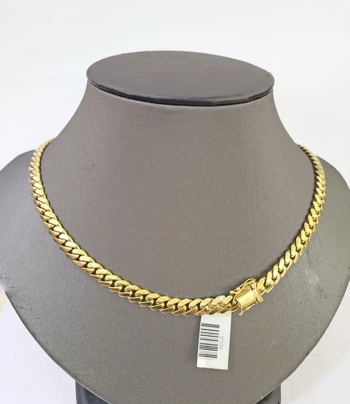 Gold and Diamond Necklaces 14k Gold Miami Cuban Link Chain Necklace 6mm 26 Box Lock REAL 14kt Yellow Gold Gold and Diamond Necklaces 14k Gold Miami Cuban Link Chain Necklace 6mm 26 Box Lock REAL 14kt Yellow Gold