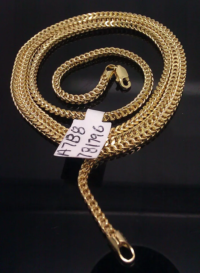Gold and Diamond Necklaces Real 10k Yellow Gold Necklace Franco Box Chain 16 18 20 22 24 26 Inch Men Women Gold and Diamond Necklaces Real 10k Yellow Gold Necklace Franco Box Chain 16 18 20 22 24 26 Inch Men Women