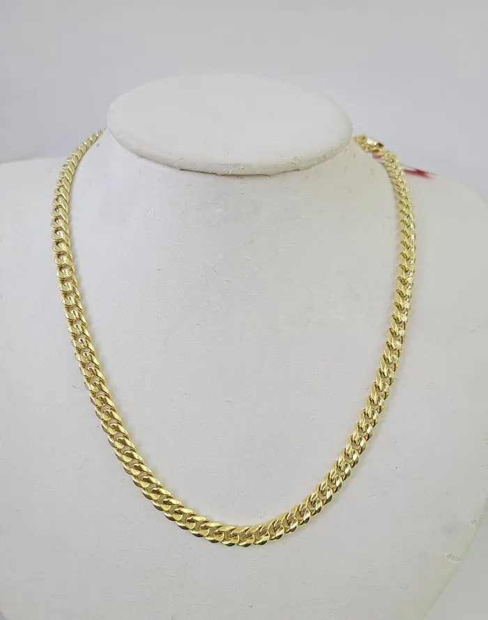 Gold and Diamond Necklaces Real 14K Miami Cuban Link Chain Necklace Yellow Gold 20 inch 6mm Mens Hollow Gold and Diamond Necklaces Real 14K Miami Cuban Link Chain Necklace Yellow Gold 20 inch 6mm Mens Hollow