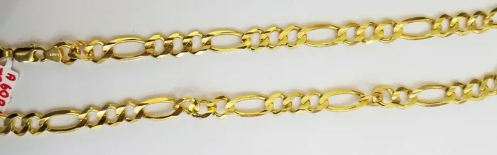 Gold and Diamond Necklaces Real Figaro Link Chain 14k solid yellow gold 24inch Necklace Men Women 10mm 14kt