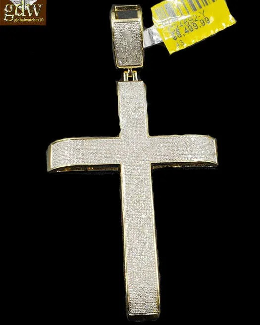 Gold and Diamond Real 10k Gold Rope Chain 28 6mm Genuine Diamond 152 CT Diamond Cross pendant Necklaces