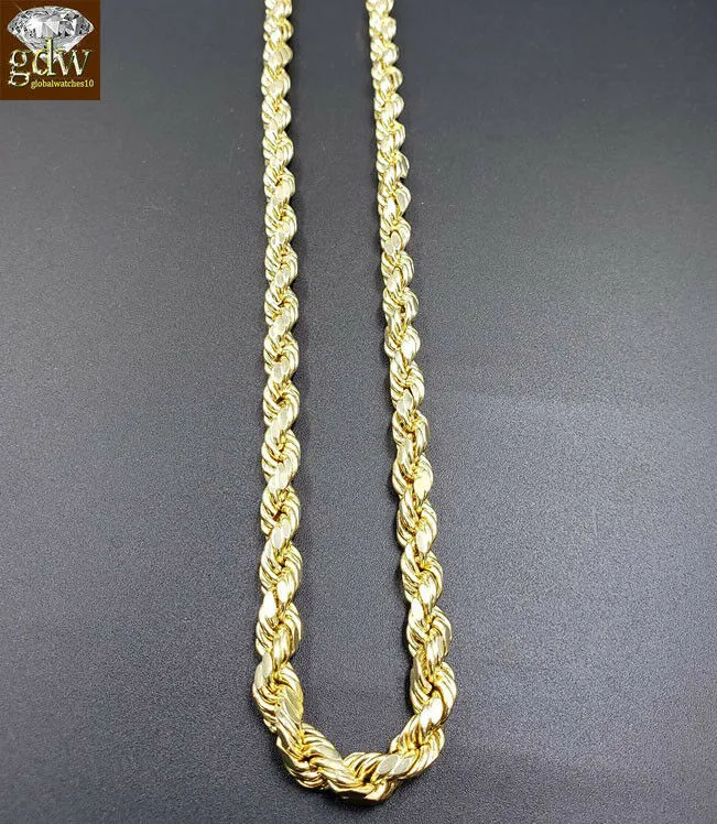 Gold and Diamond Real 10k Gold Rope Chain 28 6mm Genuine Diamond 152 CT Diamond Cross pendant Necklaces
