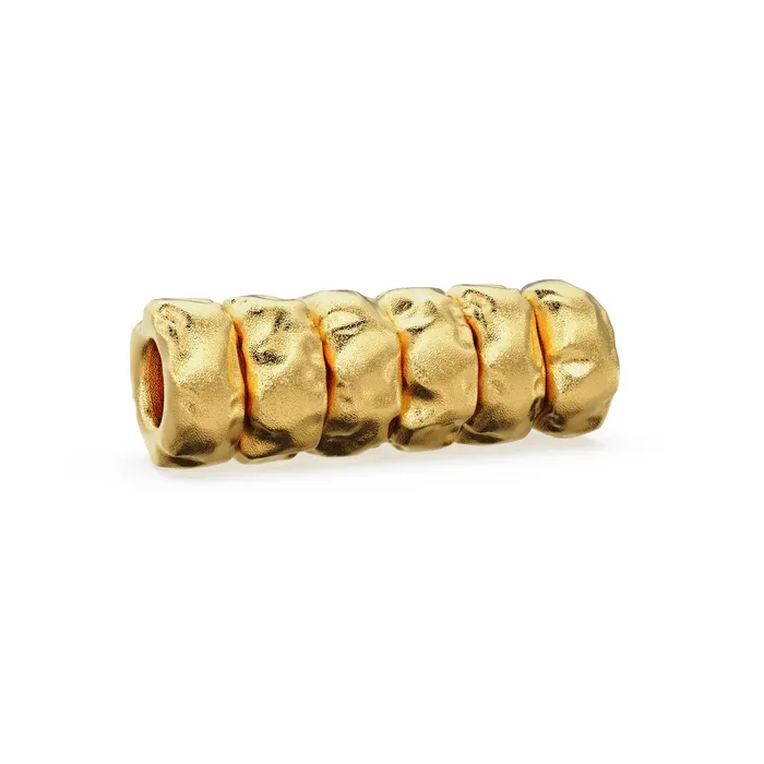 Jalvi Co PreStyled Sets Textured Uneven 18k Solid Yellow Gold Spacer Beads Jewelry Making Handmade Supplies 14k Gold Findings