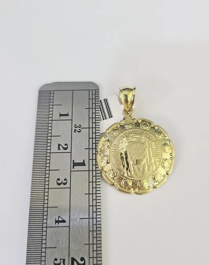 Necklaces Gold and Diamond 10k Solid Rope Chain 3mm Jesus Head Pendant Charm Necklace SET 1828 in