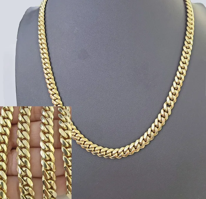 Necklaces Gold and Diamond Real SOLID 14k Yellow Gold 9mm Miami Cuban Link Chain Necklace 20 22 24 26 Necklaces Gold and Diamond Real SOLID 14k Yellow Gold 9mm Miami Cuban Link Chain Necklace 20 22 24 26