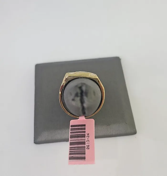 Real 14k Nugget Ring Yellow Gold Men Casual Flat Square 14kt Gold and Diamond Rings