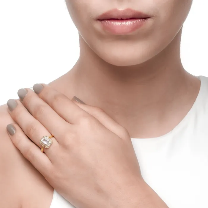 Rings Spirito Rosa Ferentina Brownie Ring 925 Silver White CZ 18K Gold Plated