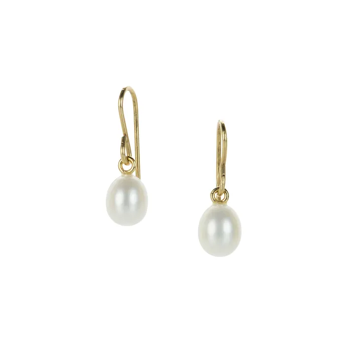 White Freshwater Pearl Drop Earrings Maria Beaulieu Earrings