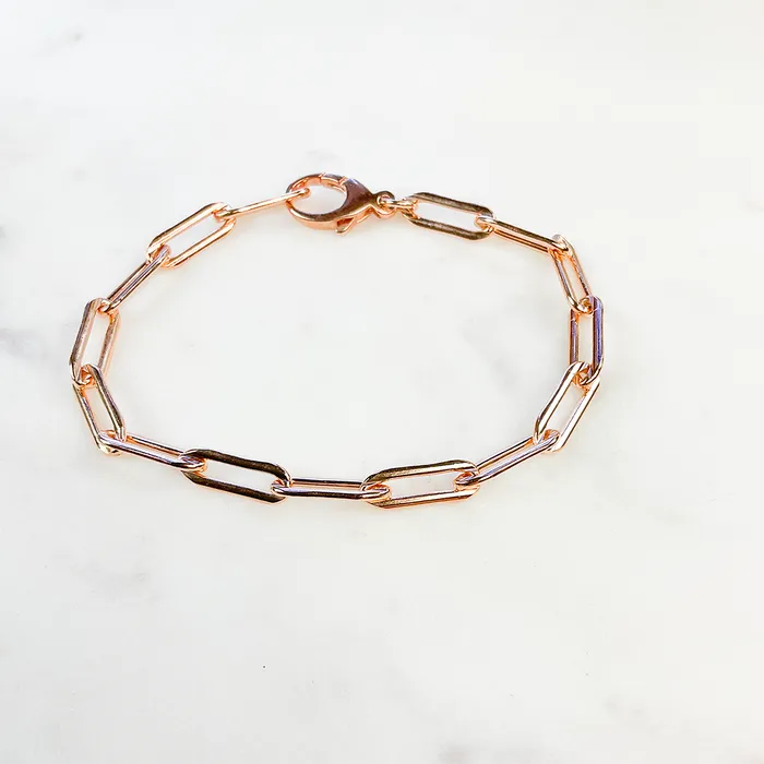 14Kt Rose Gold Fill Paperclip Chain Bracelet Elisa Ilana Bracelets