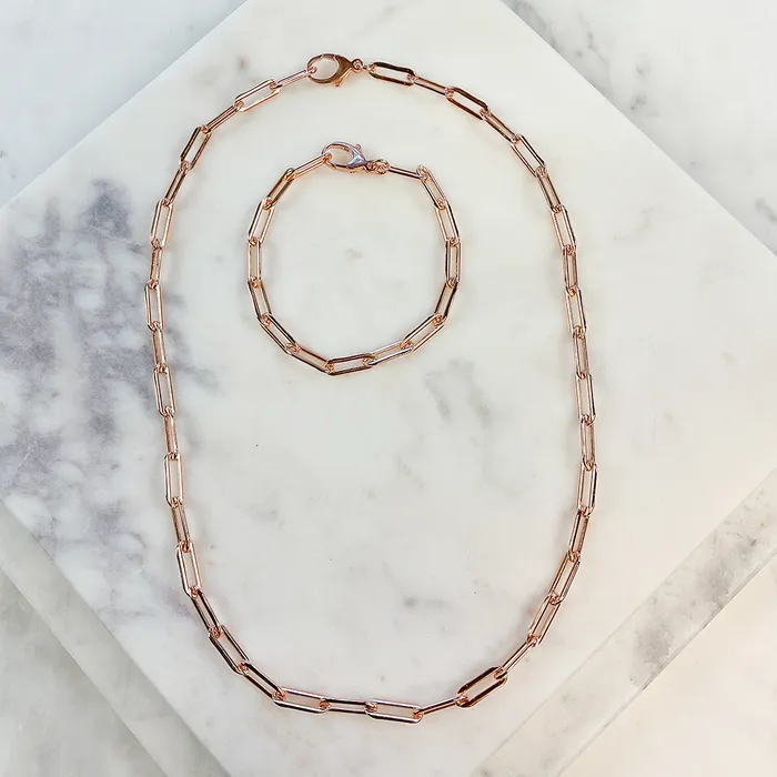 14Kt Rose Gold Fill Paperclip Chain Bracelet Elisa Ilana Bracelets