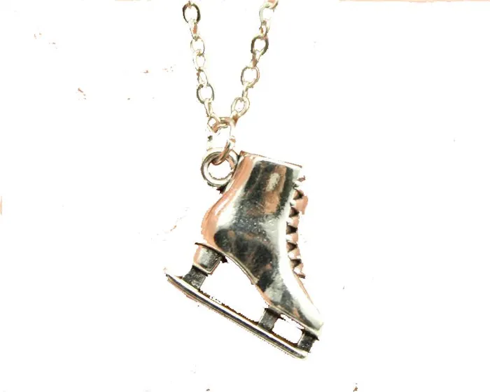Antique Silver Color 3D Skate Pendant Necklace For Women sparklingselections Necklaces Antique Silver Color 3D Skate Pendant Necklace For Women sparklingselections Necklaces