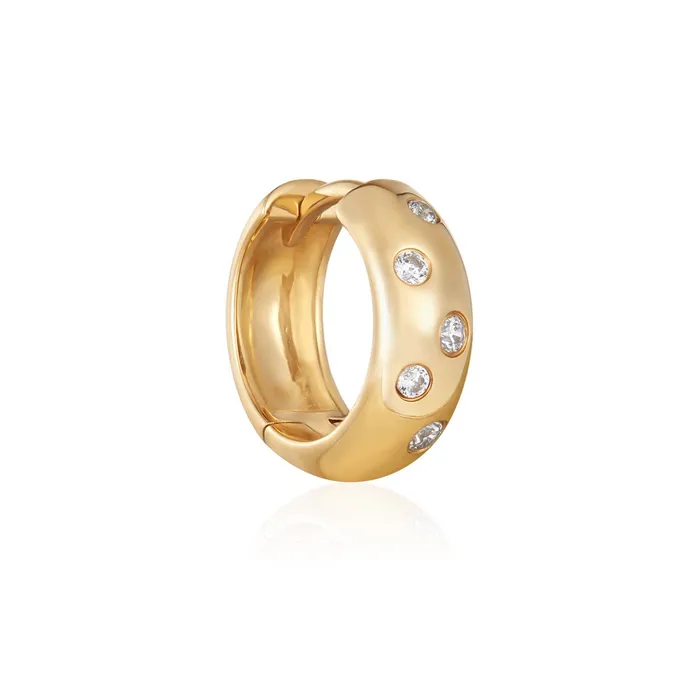 Aurelie Gi Earrings CAMELIA Lab Grown Diamond Wide Huggie Hoop