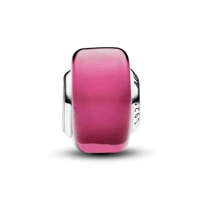 Charm Necklaces Pandora Pink Mini Murano Glass Charm