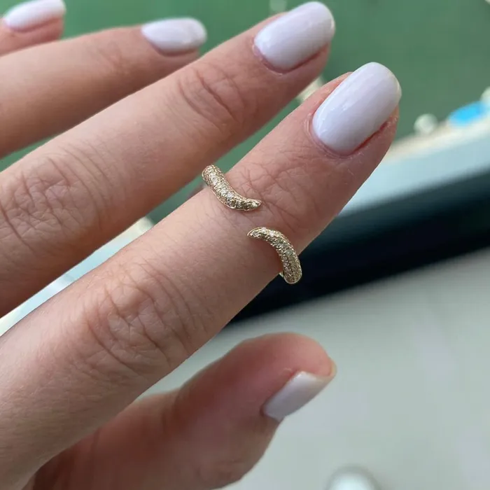 Curved Pave Claw Ring Alev Collection Rings