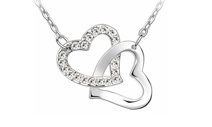 Double Heart Chains Pendant Necklaces sparklingselections Necklaces Double Heart Chains Pendant Necklaces sparklingselections Necklaces