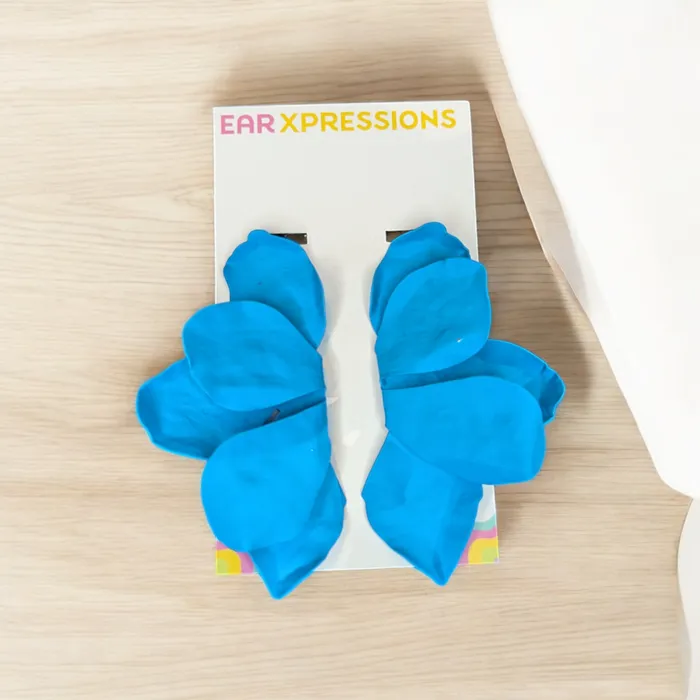 Ear Xpressions Earrings Blue Beauty Petal Earrings