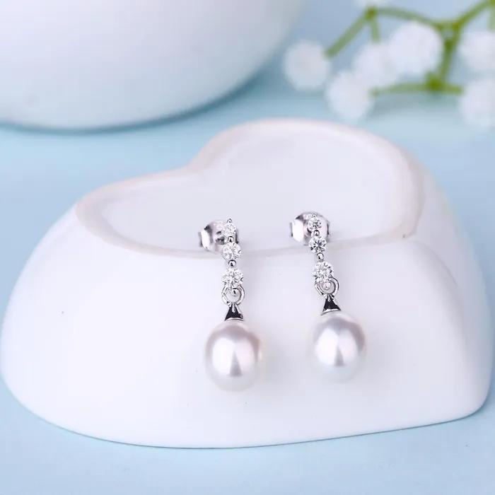 Earrings sparklingselections Long Drop Earrings With Pearls For Ladies