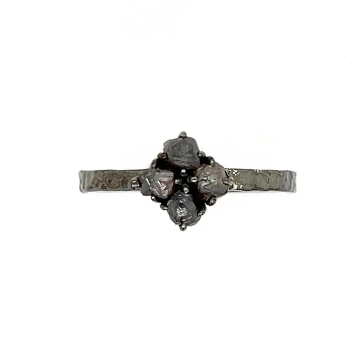 Emily Amey Jewelry Raw Diamond Kindling stacking ring number 3 in Sterling silver Rings