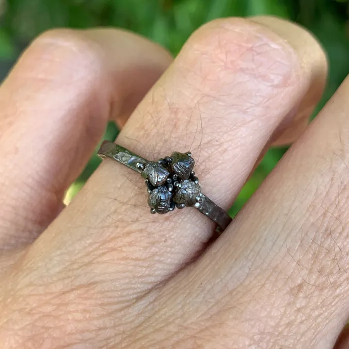 Emily Amey Jewelry Raw Diamond Kindling stacking ring number 3 in Sterling silver Rings