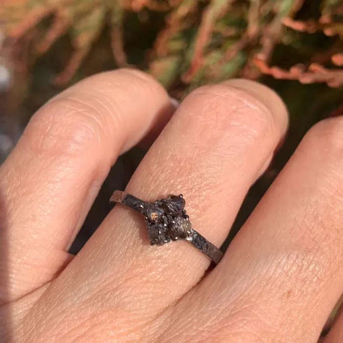 Emily Amey Jewelry Raw Diamond Kindling stacking ring number 3 in Sterling silver Rings
