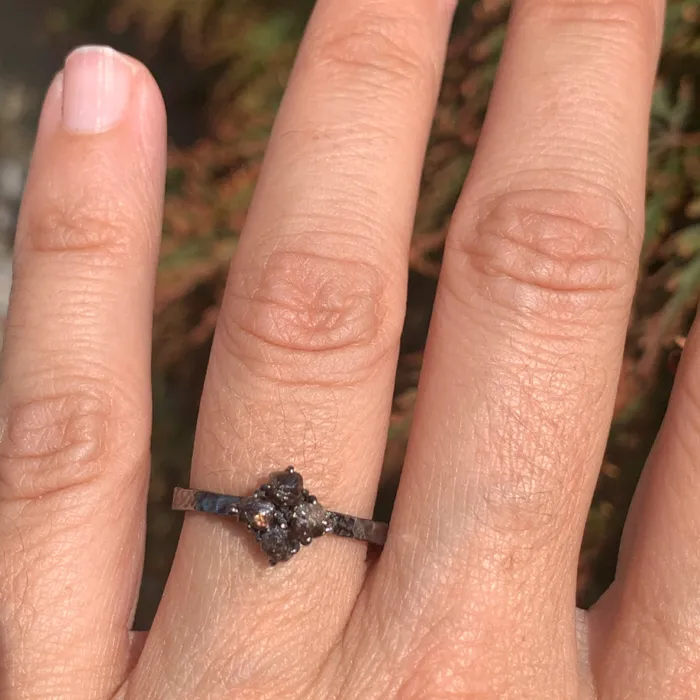 Emily Amey Jewelry Raw Diamond Kindling stacking ring number 3 in Sterling silver Rings
