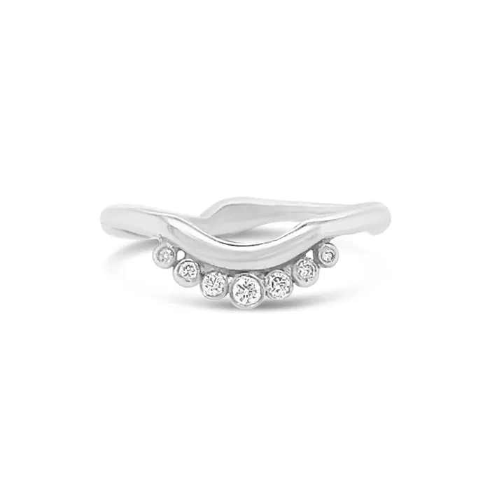 Emily Amey Jewelry Rings Seven Diamond Halo Crown Band In 14k Gold