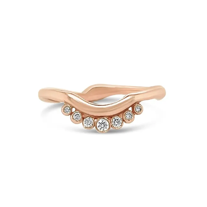 Emily Amey Jewelry Rings Seven Diamond Halo Crown Band In 14k Gold