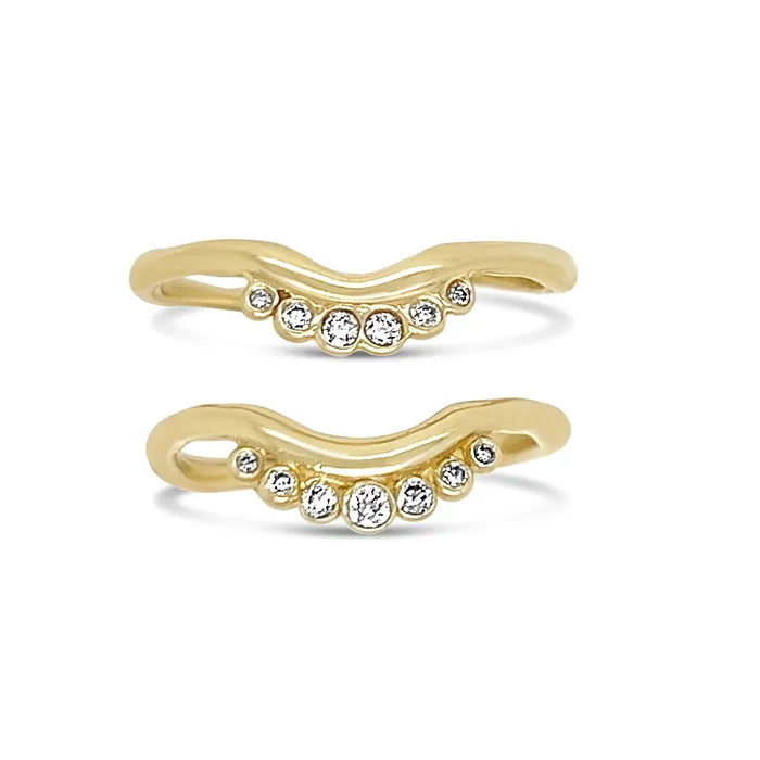 Emily Amey Jewelry Rings Seven Diamond Halo Crown Band In 14k Gold