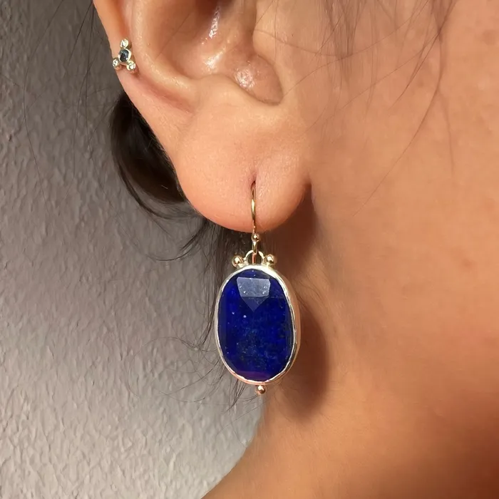 Emily Amey Jewelry Rings Sterling Silver Deep Blue Lapis Drops
