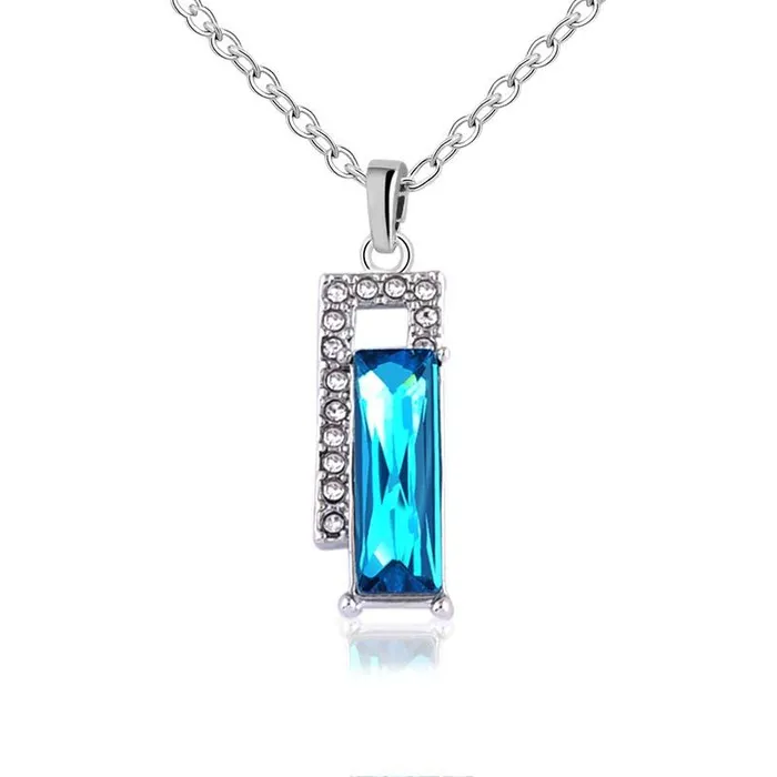Exquisite Small Trendy Geometric Rectangle Austrian Crystal Pendant Necklace Sparkling Selection Necklaces Exquisite Small Trendy Geometric Rectangle Austrian Crystal Pendant Necklace Sparkling Selection Necklaces