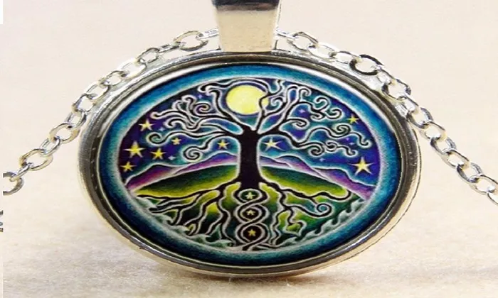 Full Moon Sky Tree Time Gem Pendant Silver Color Necklace Sparkling Selection Necklaces Full Moon Sky Tree Time Gem Pendant Silver Color Necklace Sparkling Selection Necklaces