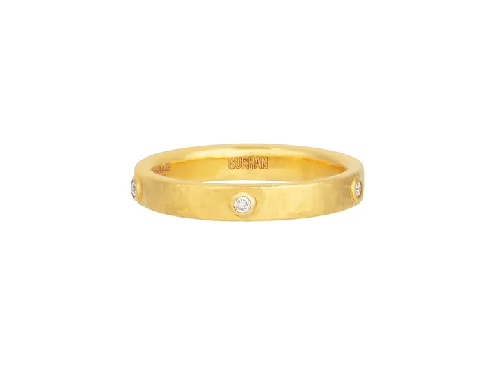 GG GOLD TRAD Rings GURHAN Bridal Gold Diamond Band Ring 325mm Wide 5Stone
