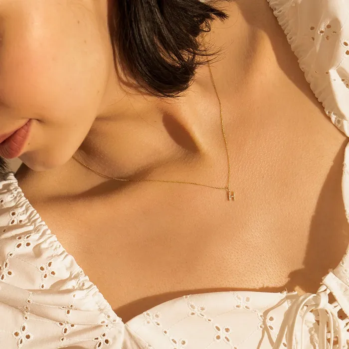 H Diamond Initial Charm Aurelie Gi Charm Necklaces