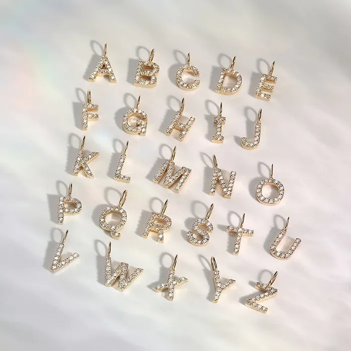 H Diamond Initial Charm Aurelie Gi Charm Necklaces